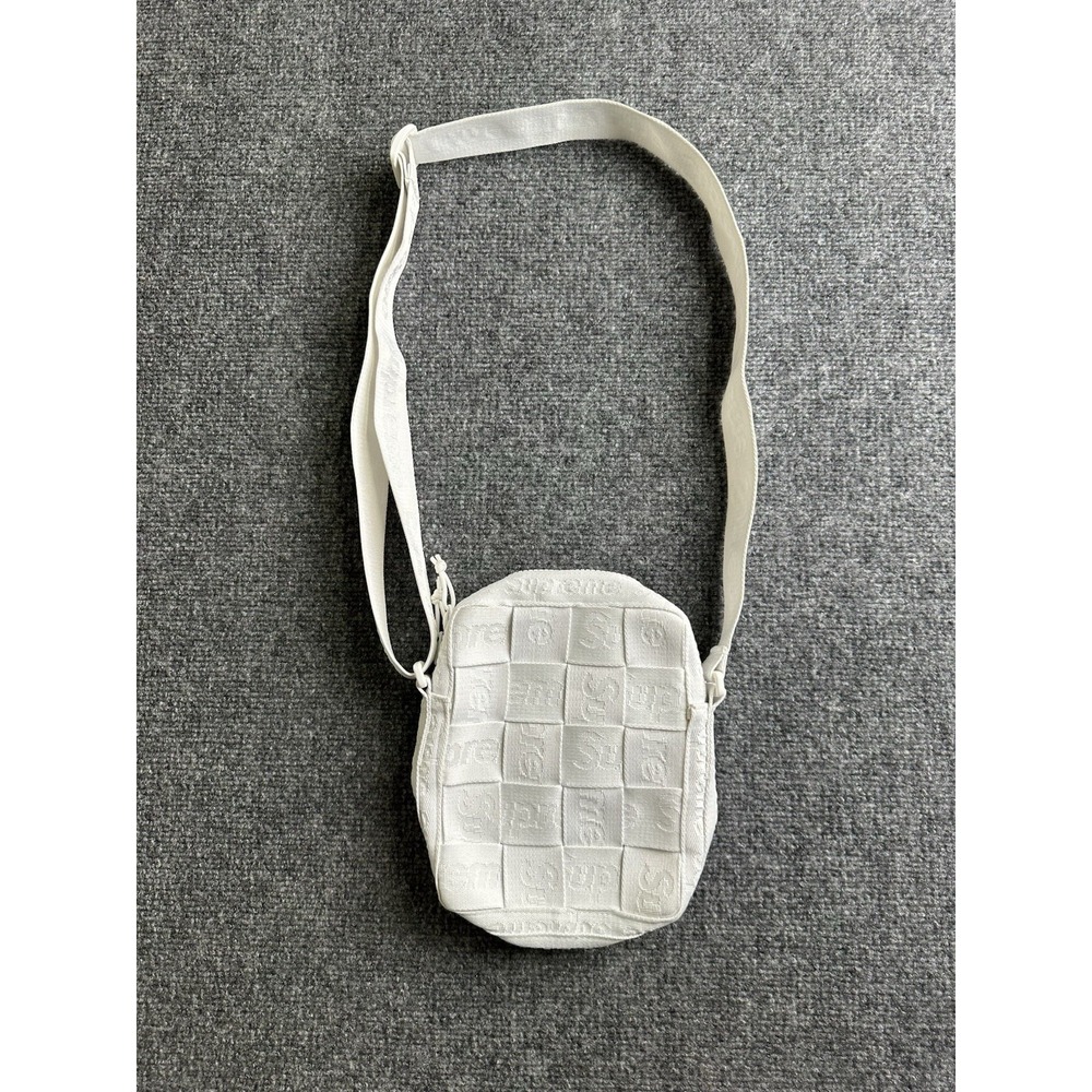 Supreme SS23 Woven Shoulder Bag White Jacquard Crossbody, Size One Size